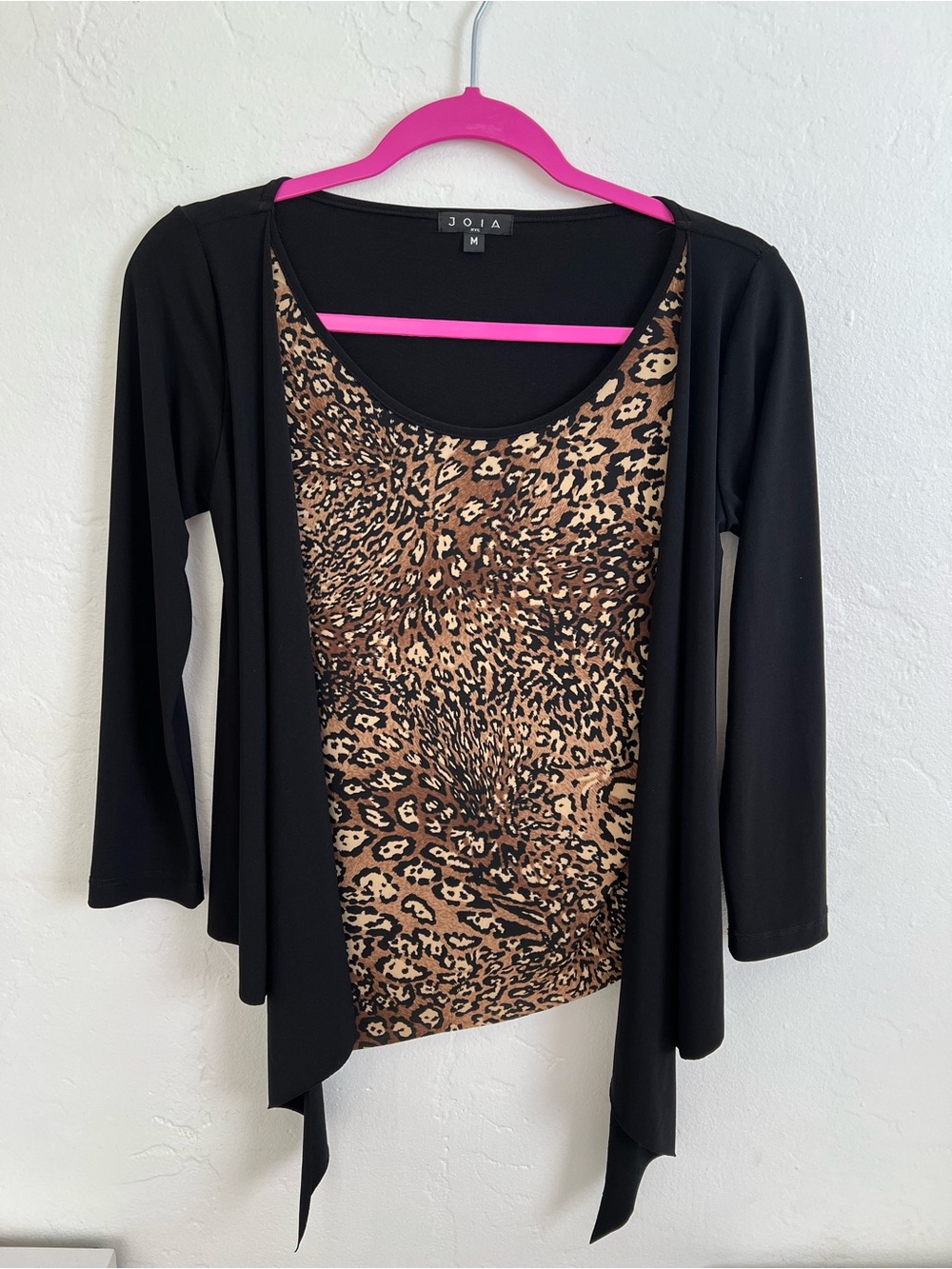Black Layered Leopard Print Women’s Top
